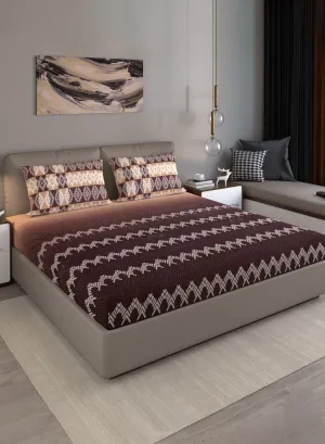 140TC Pure Cotton King Bedsheet with 2 Pillow Covers