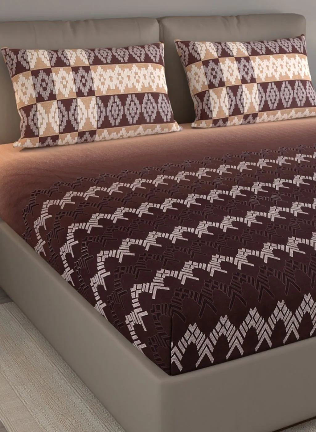 140TC Pure Cotton King Bedsheet with 2 Pillow Covers
