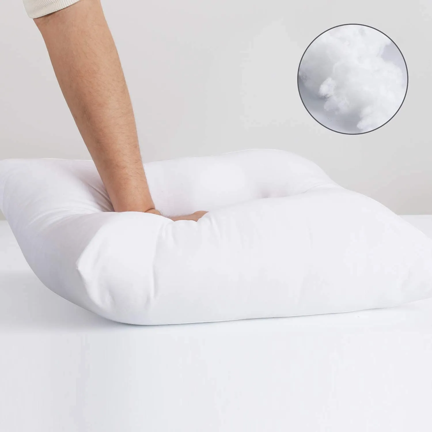 9villa Hotel Collection Microfiber Filling Cushion For Bed And Sofa Use Set Of 5 (16 * 16 * 5), White