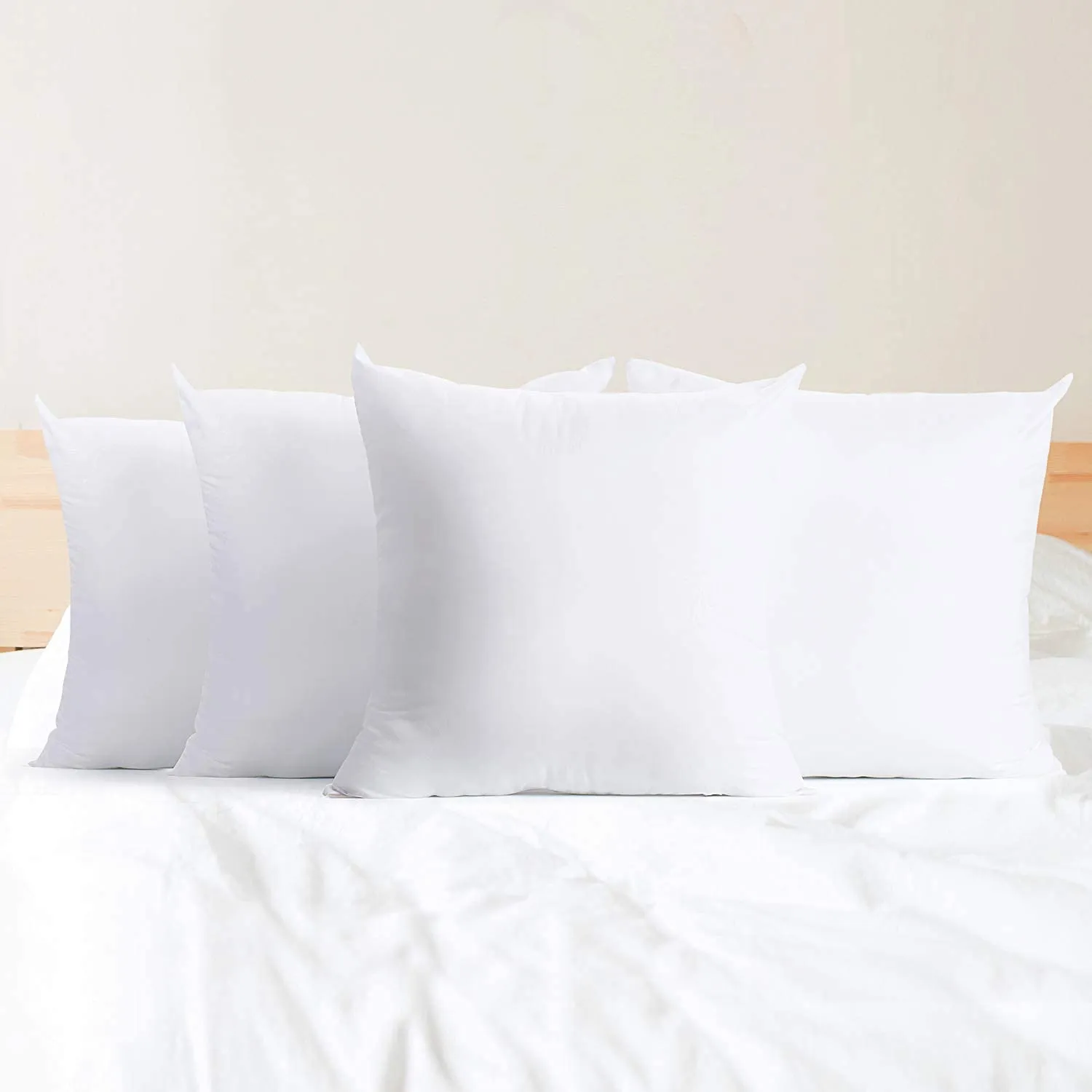 9villa Hotel Collection Microfiber Filling Cushion For Bed And Sofa Use Set Of 5 (16 * 16 * 5), White