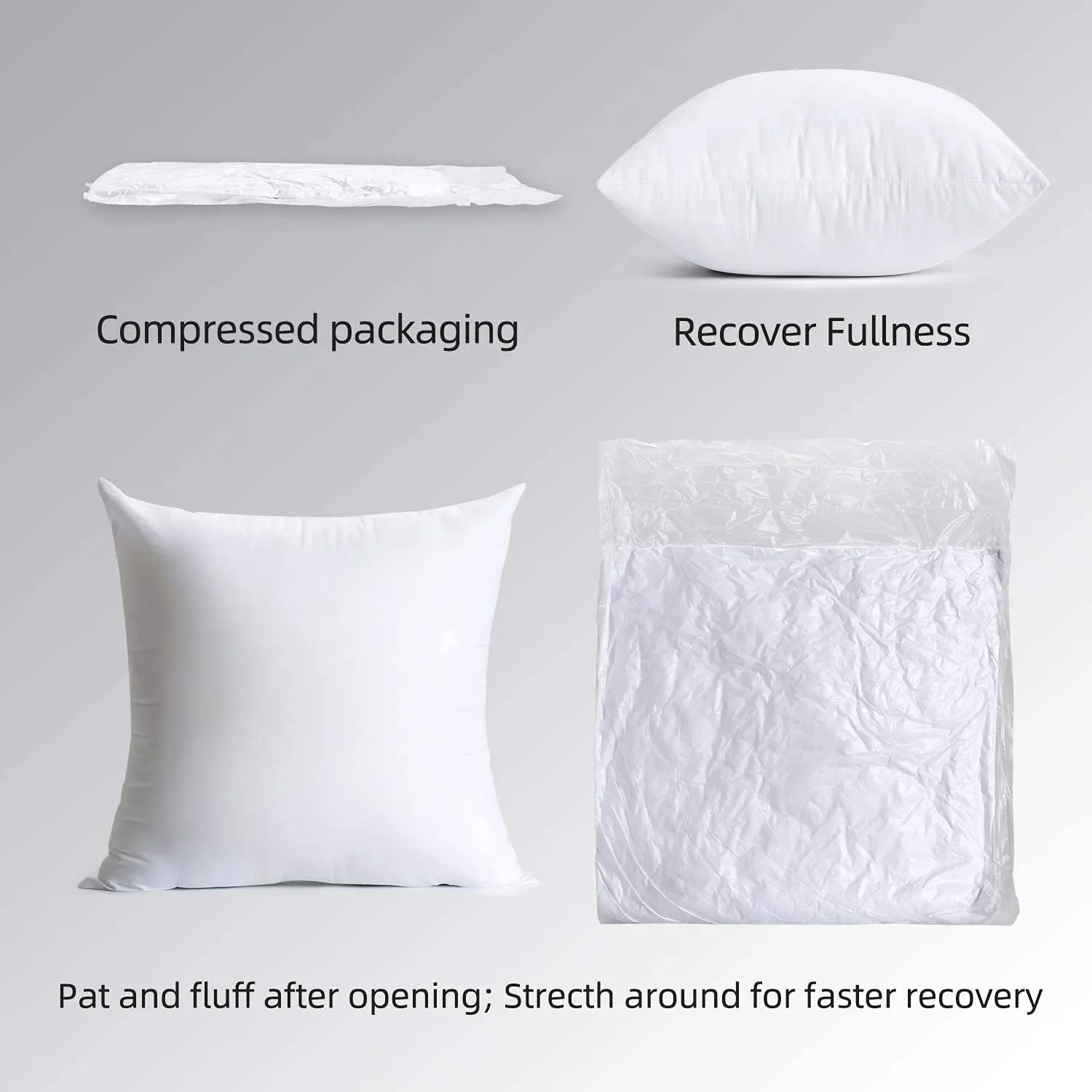 9villa Hotel Collection Microfiber Filling Cushion For Bed And Sofa Use Set Of 5 (16 * 16 * 5), White