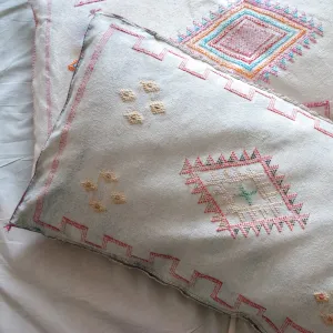 Accent Moroccan Silk Pillow - Lumbar - Off White