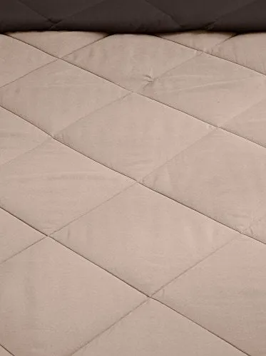 Amazon Brand - Solimo Microfibre Reversible Comforter, Single (Sandy Beige & Walnut Brown, 200 GSM)