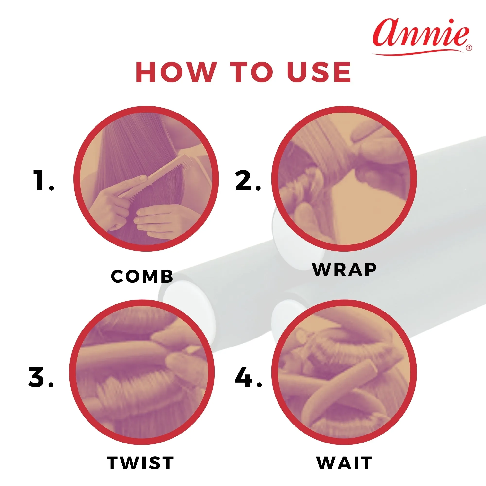 Annie Soft Twist Rollers 1" XL Dark Green (4pcs)