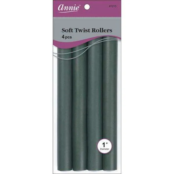 Annie Soft Twist Rollers 1" XL Dark Green (4pcs)