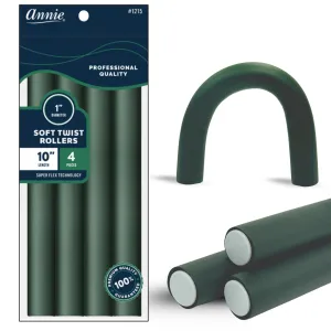 Annie Soft Twist Rollers 1" XL Dark Green (4pcs)