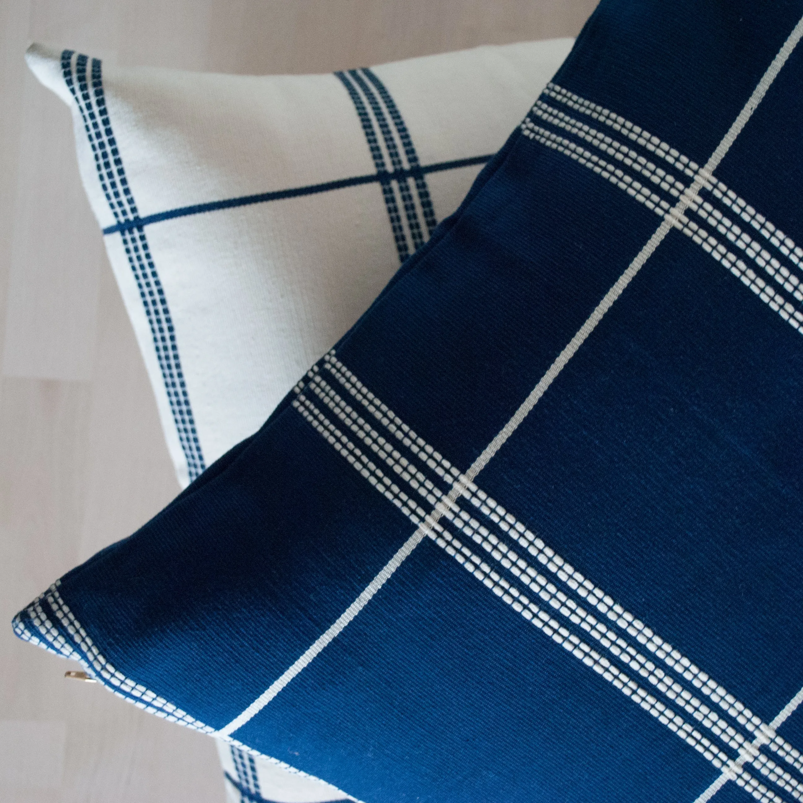 Azul y Blanco Stripes 20"x20" Blue Pillow Cover