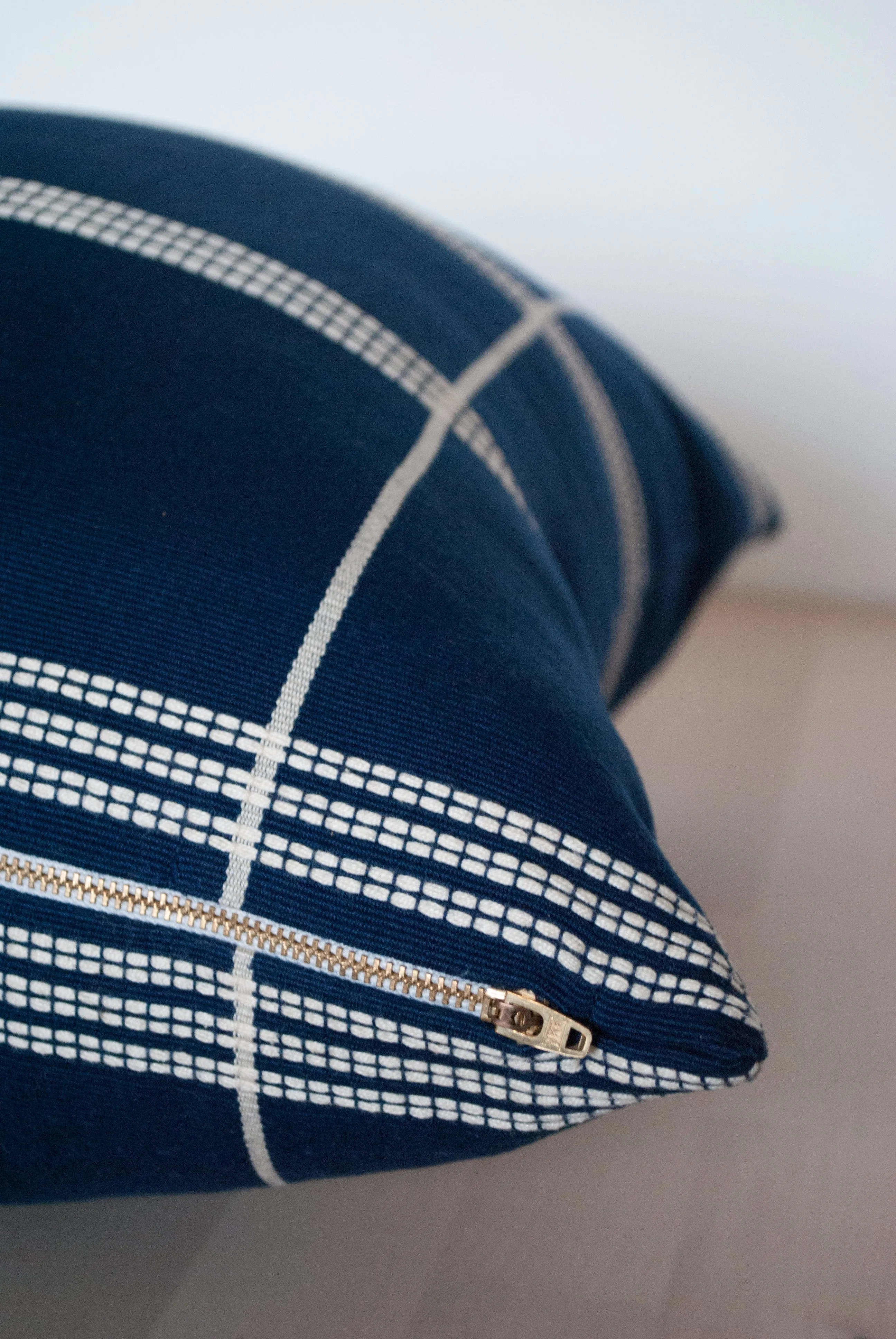 Azul y Blanco Stripes 20"x20" Blue Pillow Cover