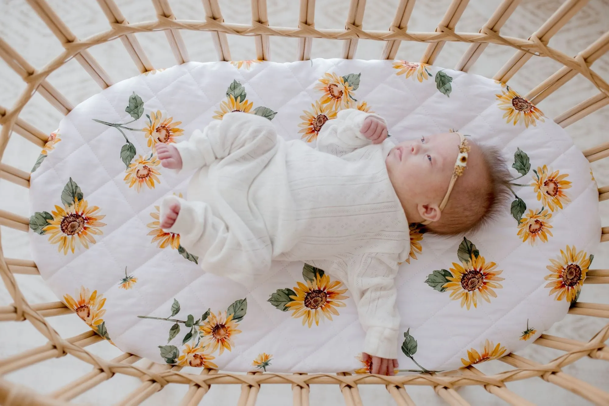 Bambella Designs Waterproof Bassinet Sheet/Change Mat Cover | Sunny Days