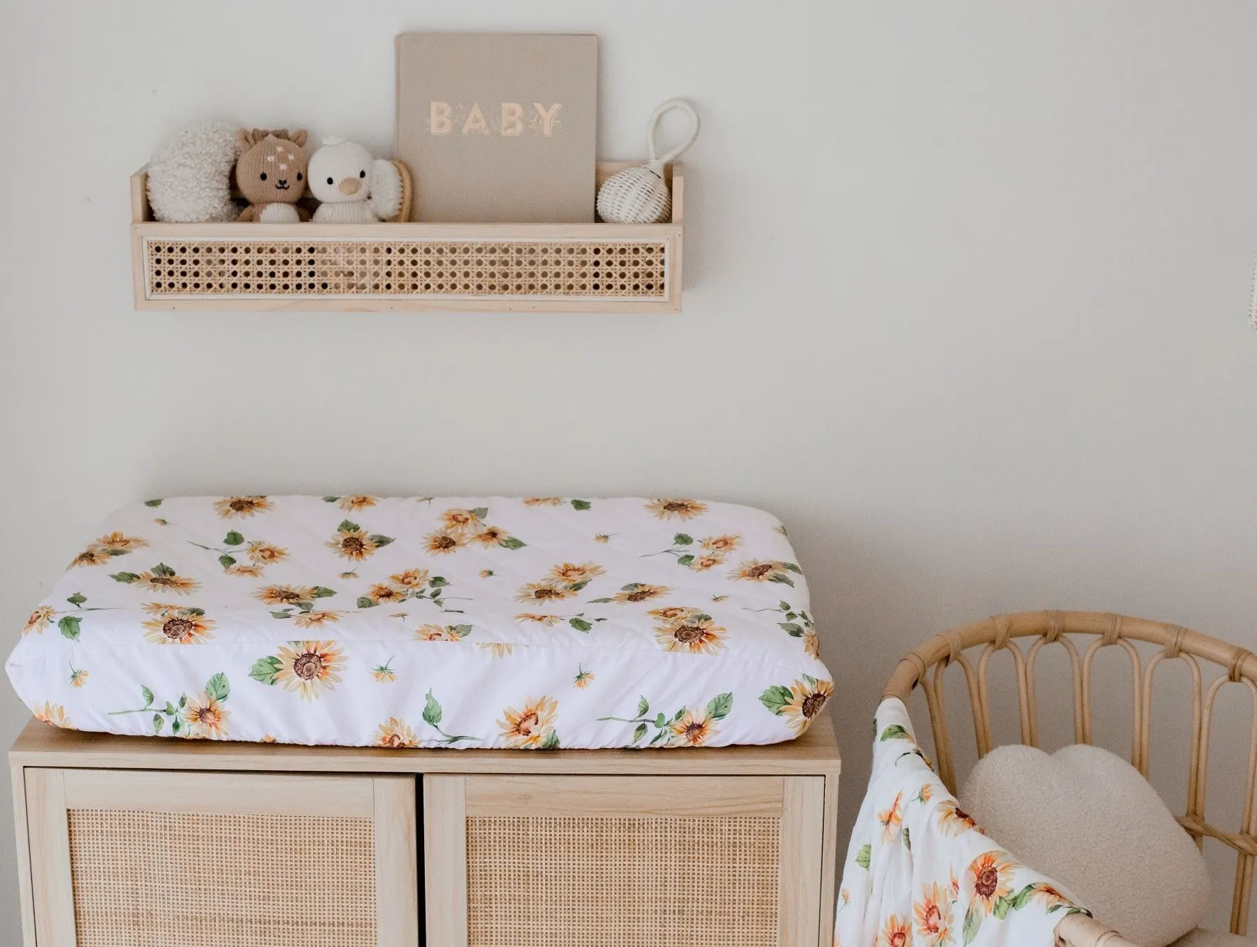 Bambella Designs Waterproof Bassinet Sheet/Change Mat Cover | Sunny Days