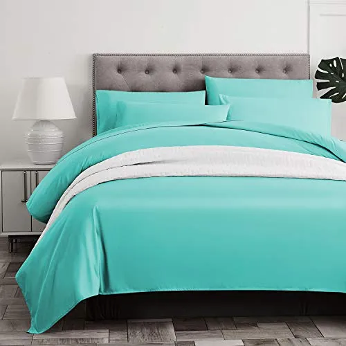 BASIC CHOICE 6 Piece Sheet Set - Luxury Soft 2000 Series Wrinkle & Fade Resistant Bed Sheets - Queen, Turquoise