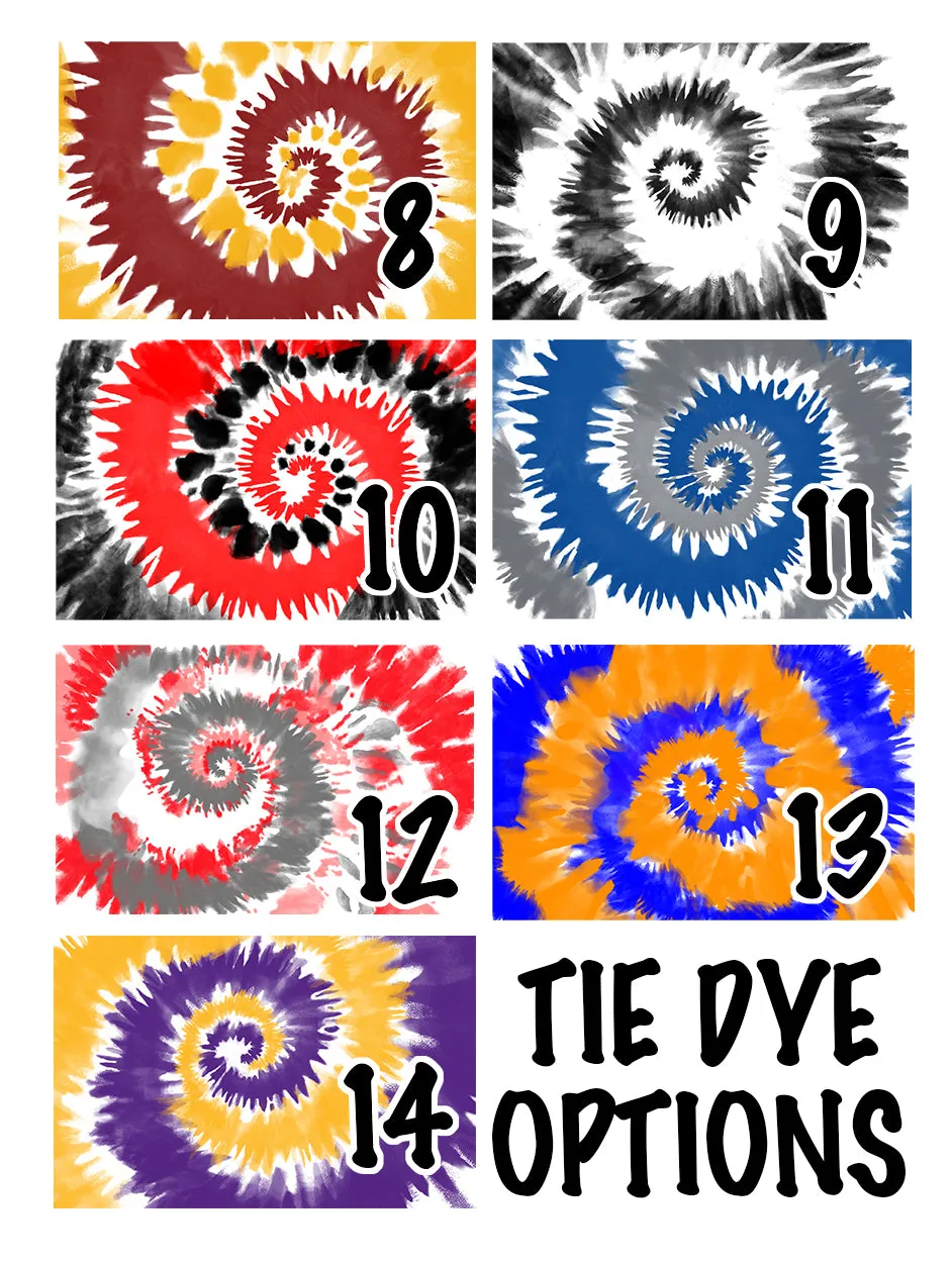 Baton Twirling Custom Slides / Sandals with Tie Dye Backgrounds and Your Choice of Image