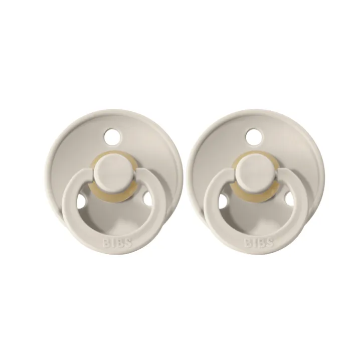 BIBS Dummies/Soothers 2 pack Size 1 - Sand (Light Grey)