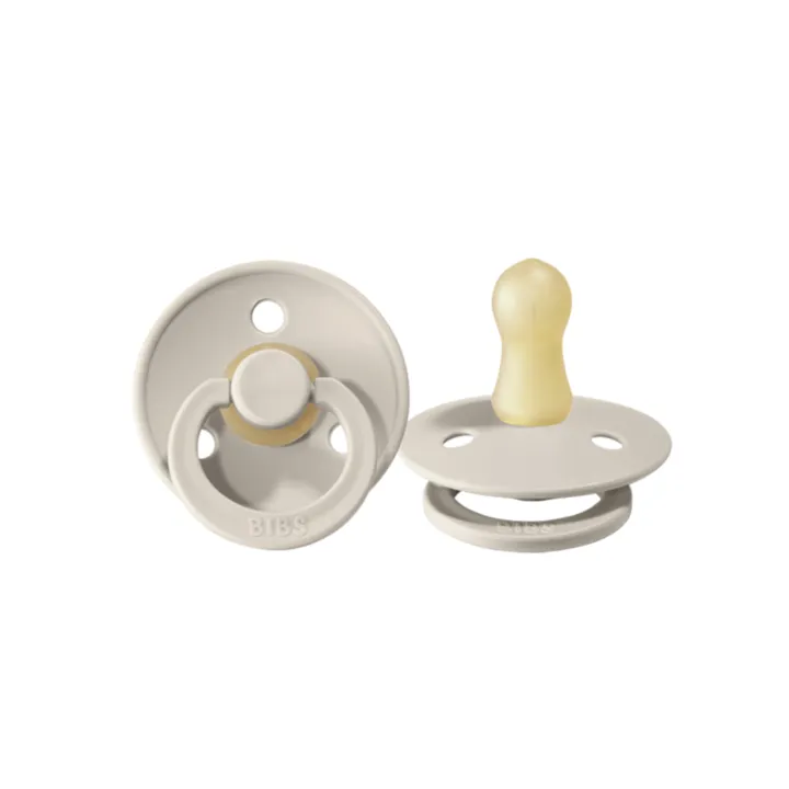 BIBS Dummies/Soothers 2 pack Size 1 - Sand (Light Grey)