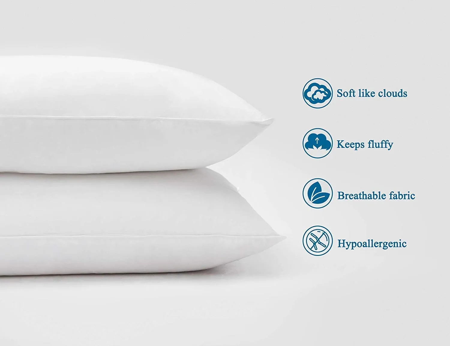 Booming Pillow White Color Soft Quality Microfiber Premium Pillow, Soft and Fluffy Sleeping Pillow Size : 16 x 26 , Colour : White (Pack of 4)