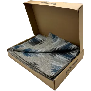 Buffalo Cross Throw Blanket - Blue shade #24-08