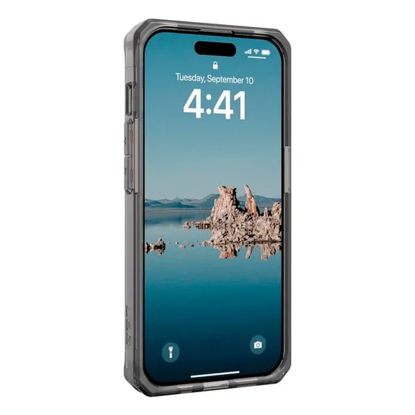 Case UAG Plyo for iPhone 15 Pro, MagSafe Charging, Ash/White