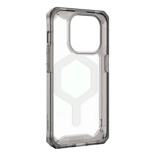 Case UAG Plyo for iPhone 15 Pro, MagSafe Charging, Ash/White