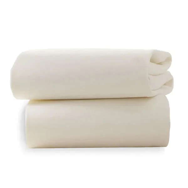 Clair-de-lune 2 Pack Fitted Cotton Moses Basket Sheets - 74 x 30 cm 3 Colours