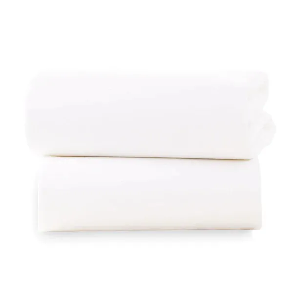 Clair-de-lune 2 Pack Fitted Cotton Moses Basket Sheets - 74 x 30 cm 3 Colours