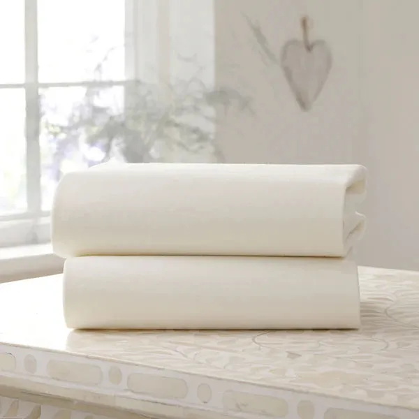 Clair-de-lune 2 Pack Fitted Cotton Moses Basket Sheets - 74 x 30 cm 3 Colours