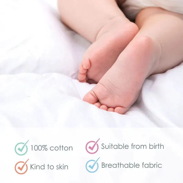 Clair-de-lune 2 Pack Fitted Cotton Moses Basket Sheets - 74 x 30 cm 3 Colours