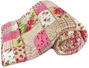 Click Tick Microfiber Cotton Soft and Light Weight Designer Flowers Printed Single Double Bed Ac Comforter for Home Light Weight Rajasthani Cotton AC Blanket AC Blanket (Double Bed)