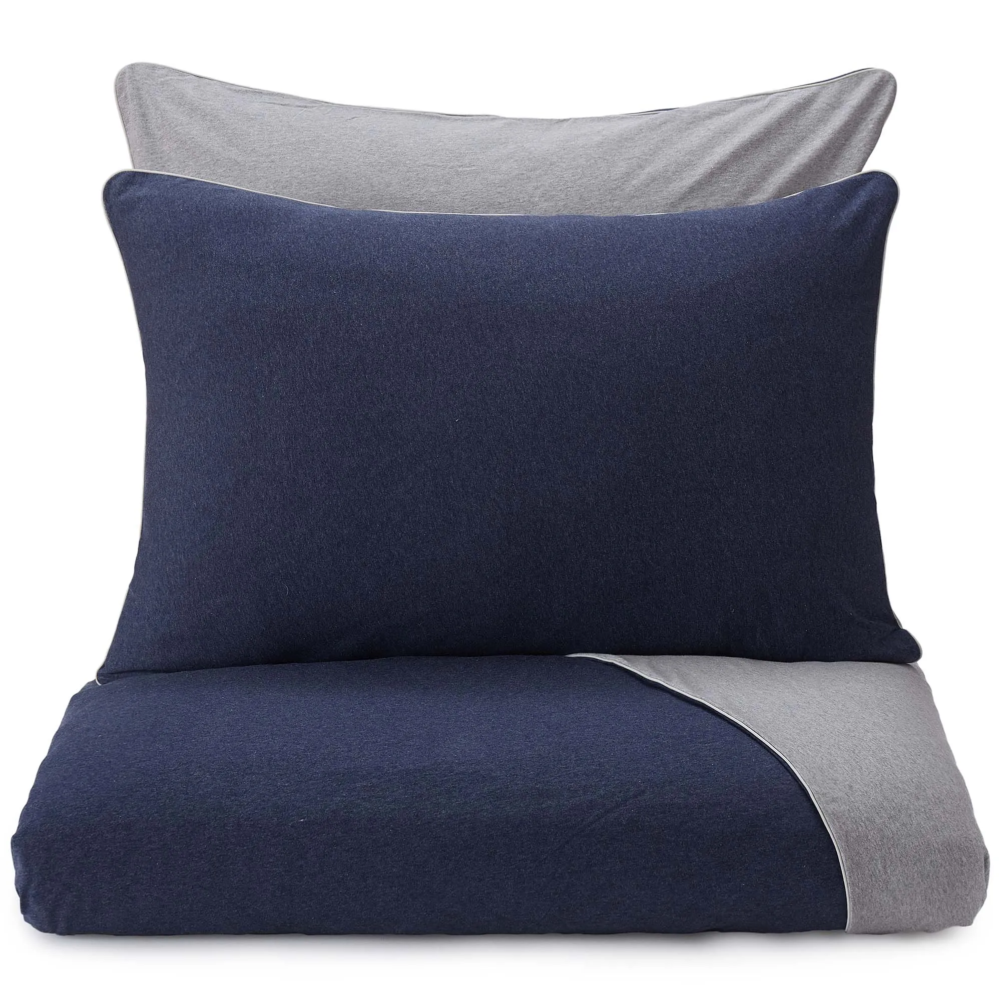 Coria Pillowcase [Darkblue melange/Grey melange/Grey]