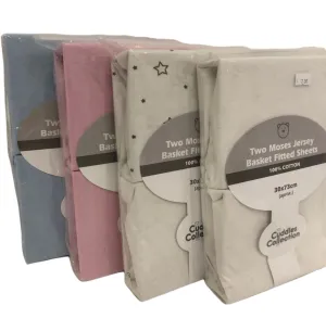 Cuddles Collection Moses jersey basket fitted sheets