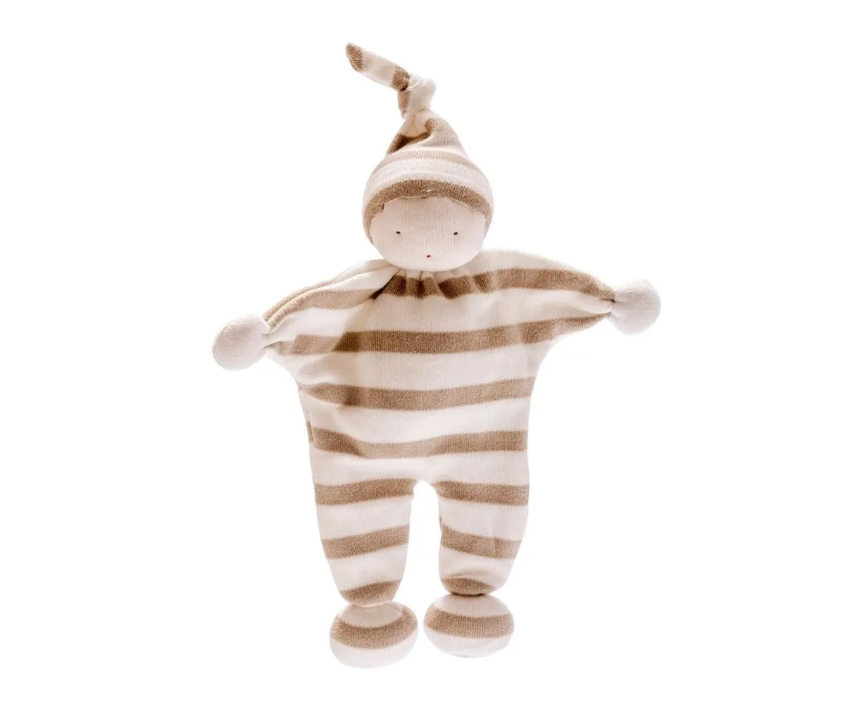 Fairtrade Organic Cotton Baby Comforter Beige & White