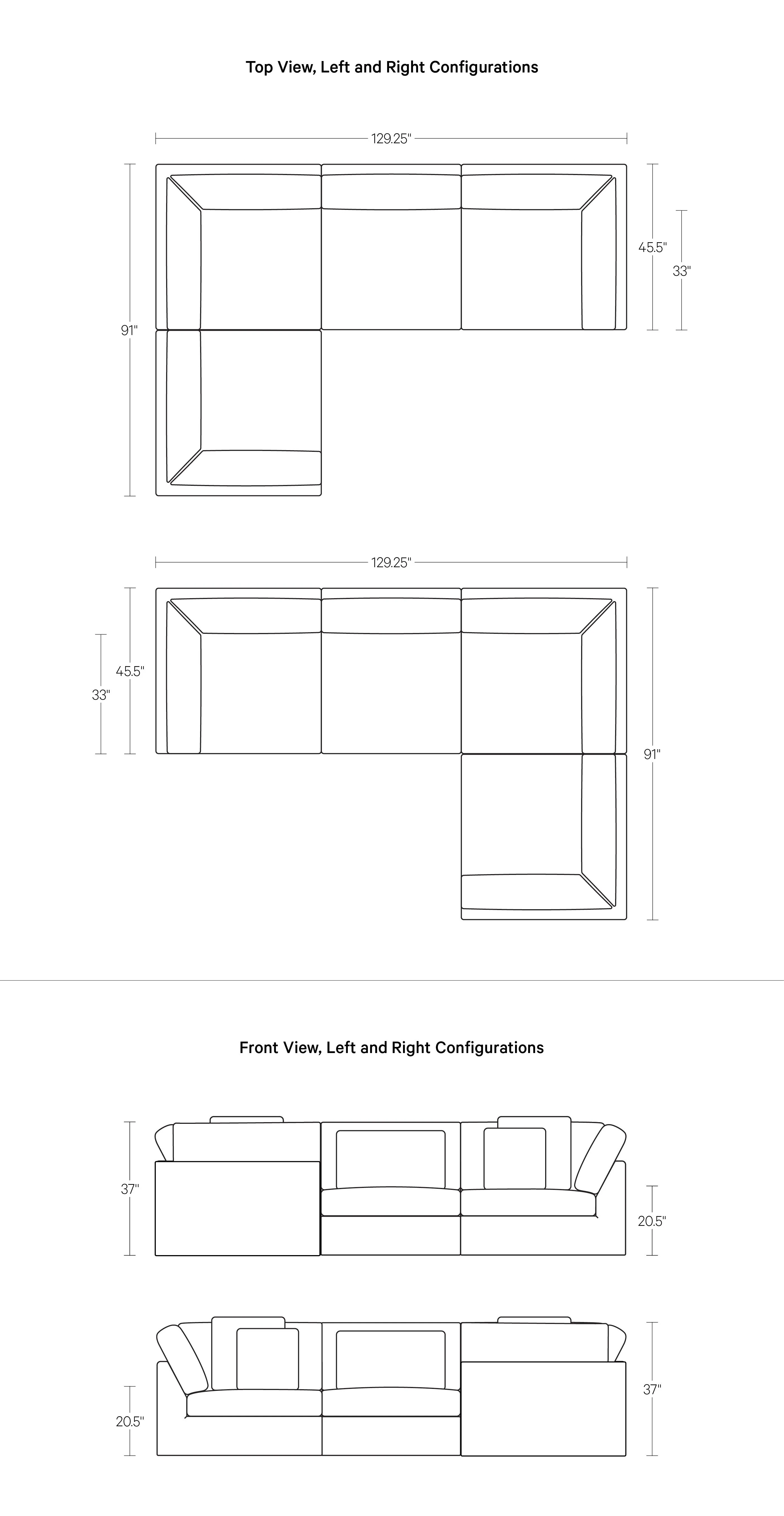 Get Together™ 4-Piece Modular Sectional Closed, Large, Oatmeal