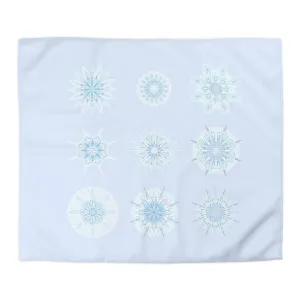 Handmade Mandala Art Microfiber Duvet Cover - Icy Blue Background