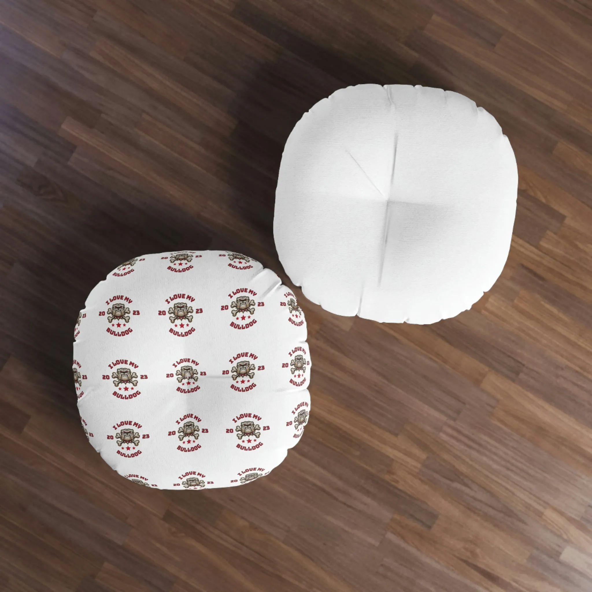 I love my Bulldog Dog POD Tufted Floor Pillow, Round