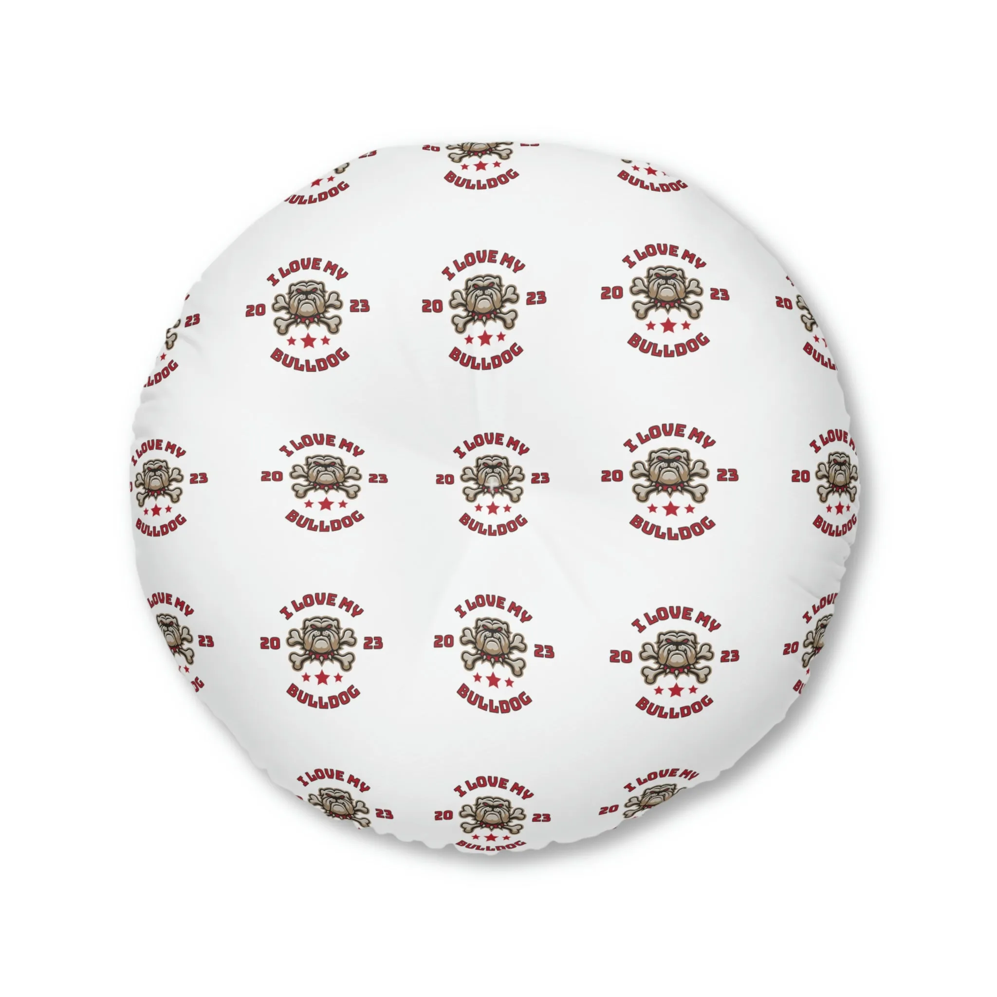 I love my Bulldog Dog POD Tufted Floor Pillow, Round