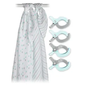 Lulujo Baby™ Aqua Swaddles & Clips by Mary Meyer