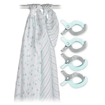 Lulujo Baby™ Aqua Swaddles & Clips by Mary Meyer
