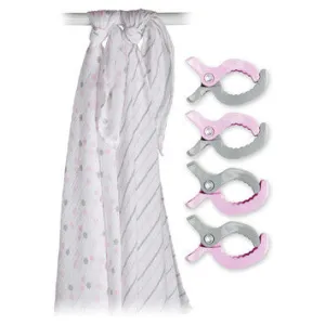 Lulujo Baby™ Pink Swaddles & Clips by Mary Meyer