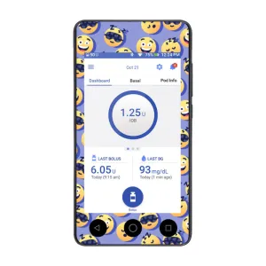 Omnipod DASH Cover (Purple Emoji)