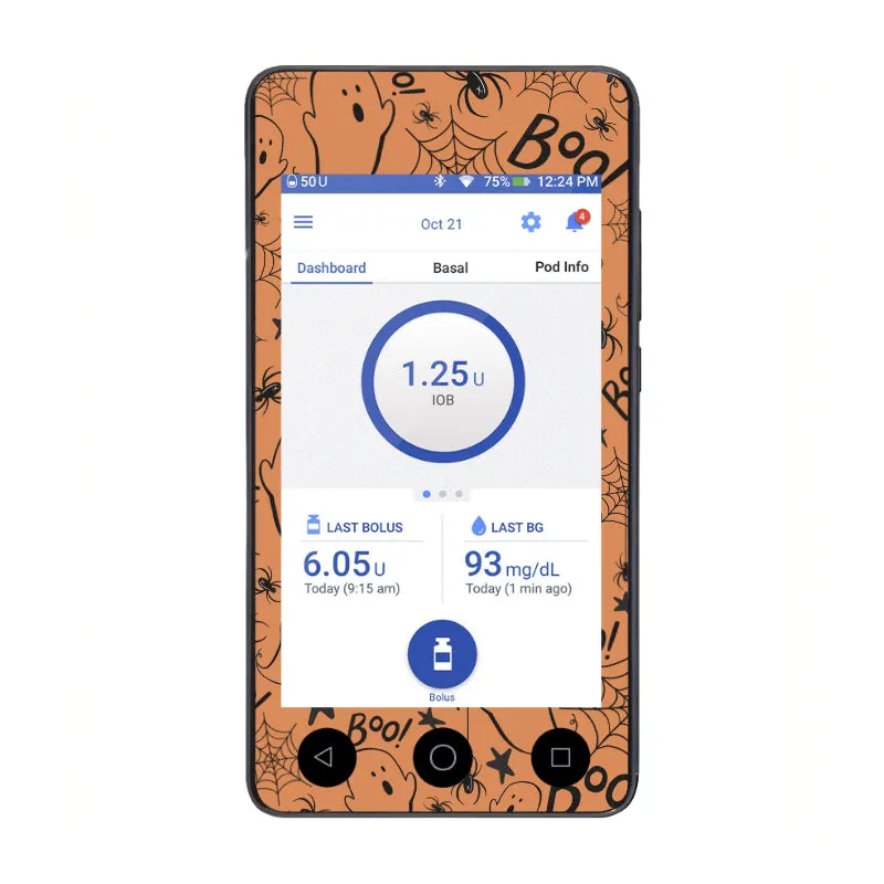 Omnipod DASH Cover Sticker (Trick or Treat)