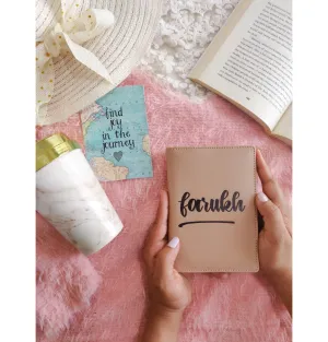 Personalised Beige Initials Printed Passport Cover