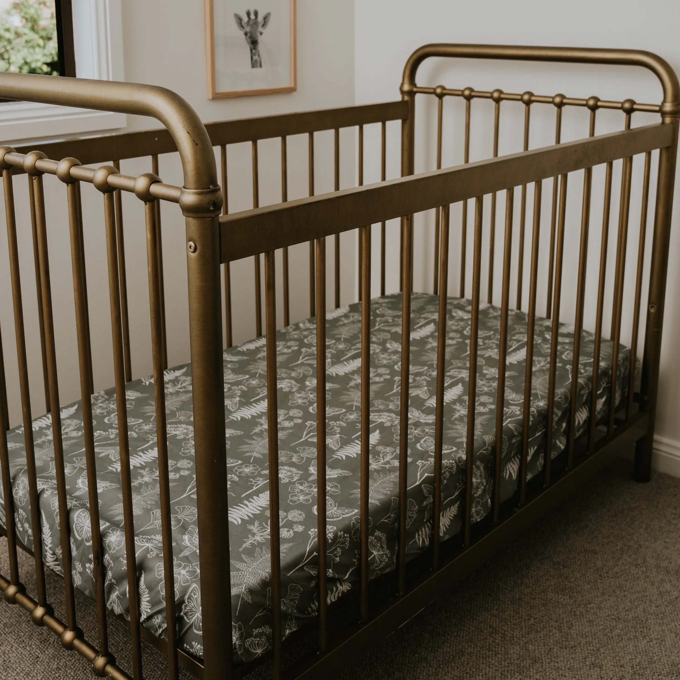 *PRE-ORDER* Waterproof Cot Sheet - Olive Grove