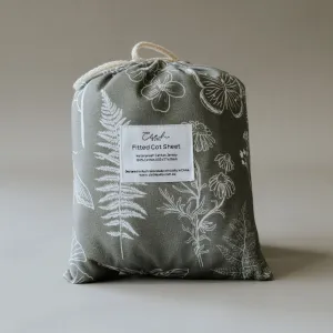 *PRE-ORDER* Waterproof Cot Sheet - Olive Grove