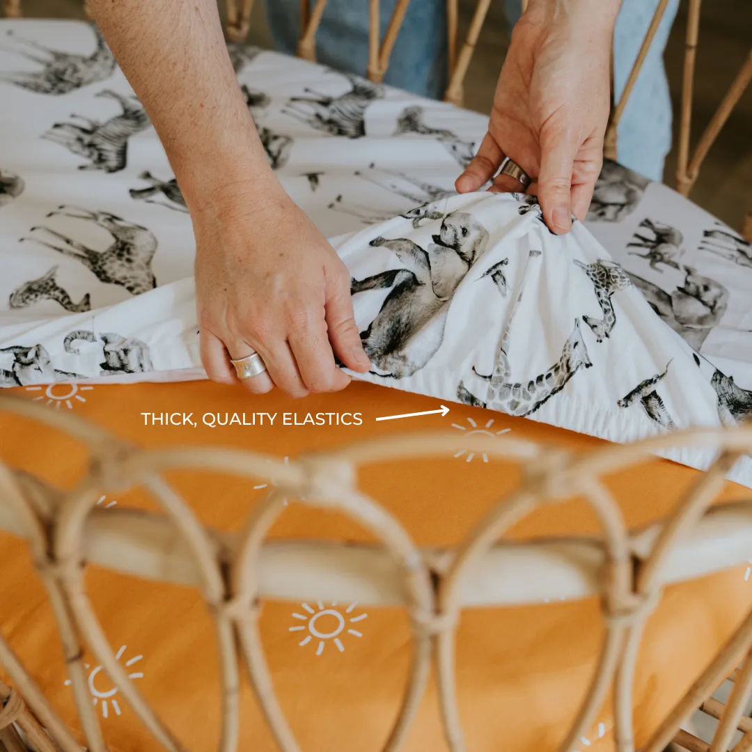 *PRE-ORDER* Waterproof Cot Sheet - Olive Grove