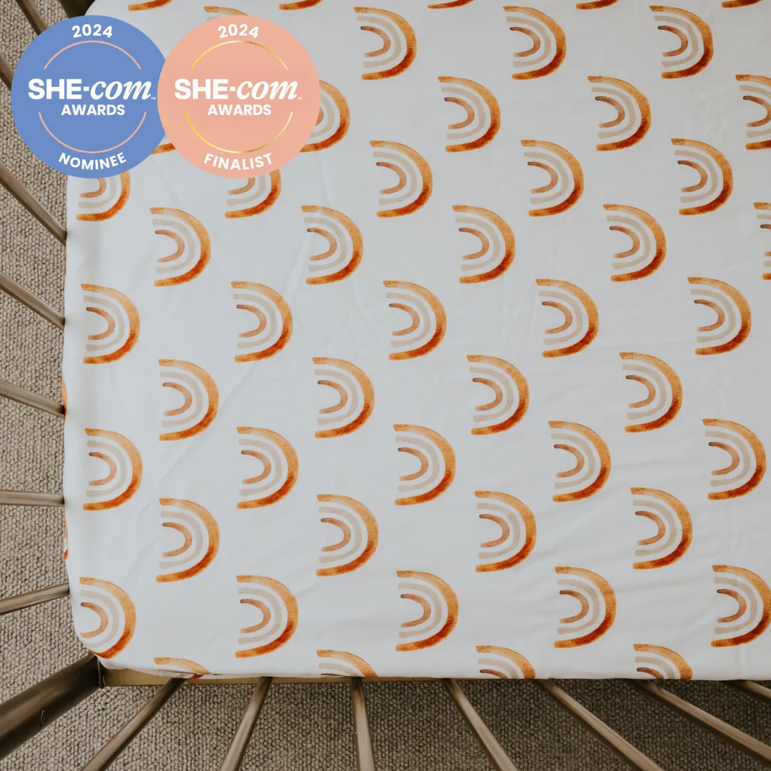 *PRE-ORDER* Waterproof Cot Sheet - Rainbow Riot