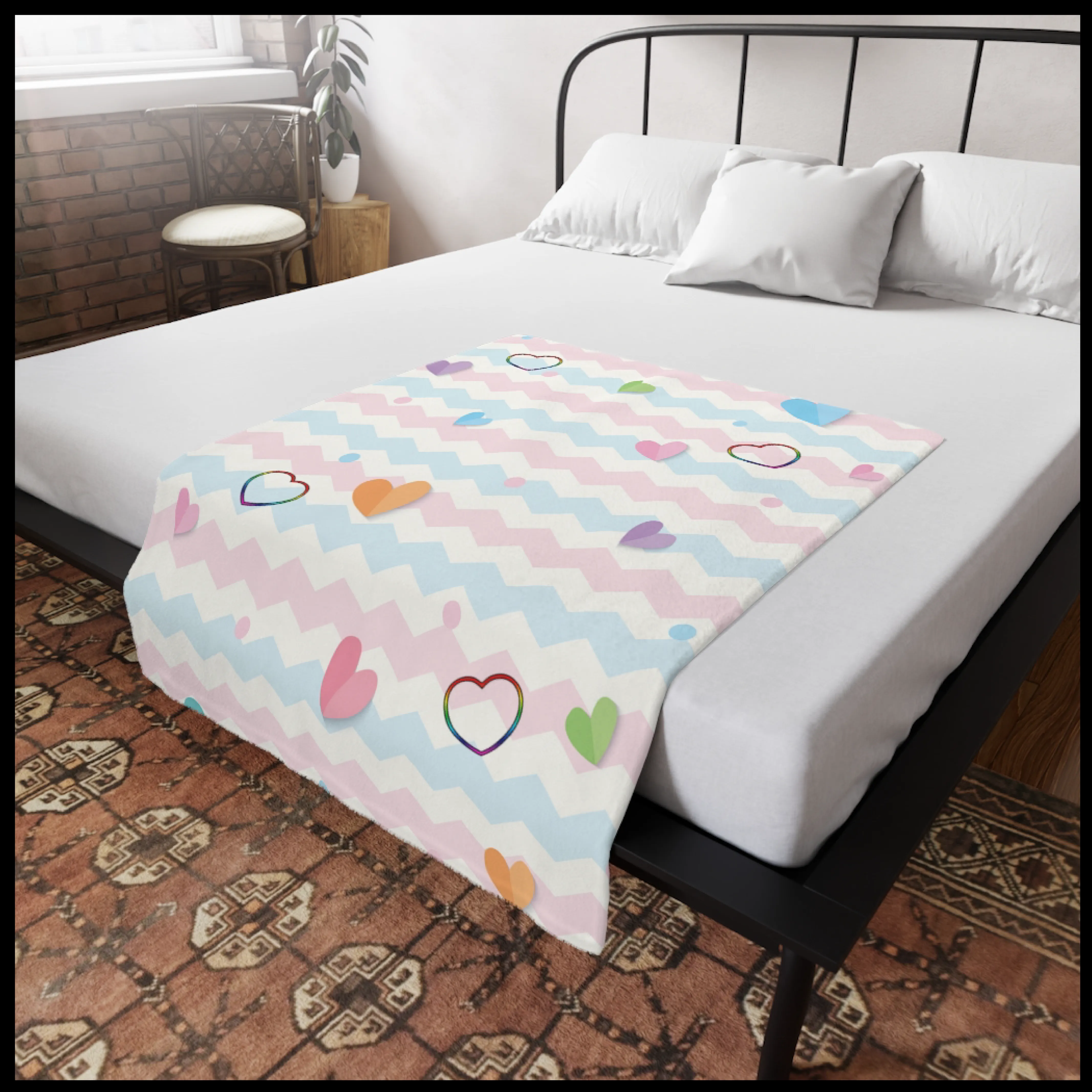 Pridees Trans Pride Plush Fleece Blanket