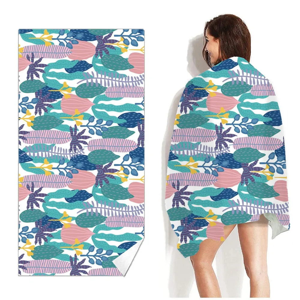 Printed Beach Towel Outdoor Water Sports Towel Quick Drying  Swimming Surf Towels  Portable Big Yoga Mat Beach Chair Blanket