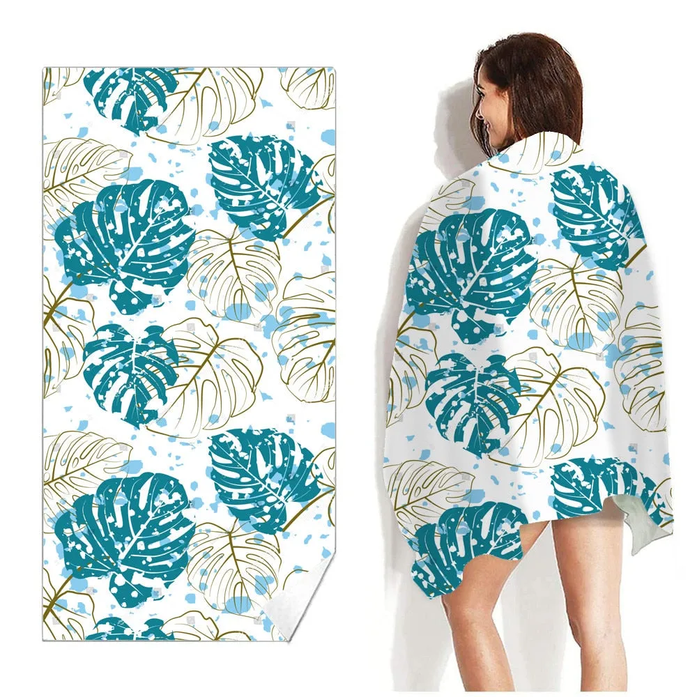 Printed Beach Towel Outdoor Water Sports Towel Quick Drying  Swimming Surf Towels  Portable Big Yoga Mat Beach Chair Blanket