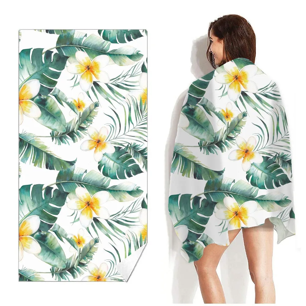 Printed Beach Towel Outdoor Water Sports Towel Quick Drying  Swimming Surf Towels  Portable Big Yoga Mat Beach Chair Blanket