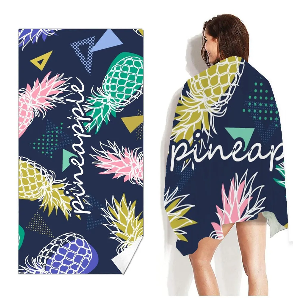 Printed Beach Towel Outdoor Water Sports Towel Quick Drying  Swimming Surf Towels  Portable Big Yoga Mat Beach Chair Blanket