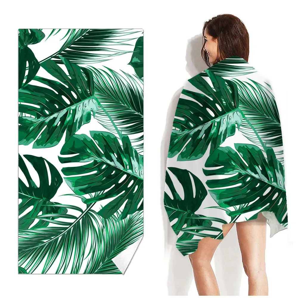 Printed Beach Towel Outdoor Water Sports Towel Quick Drying  Swimming Surf Towels  Portable Big Yoga Mat Beach Chair Blanket